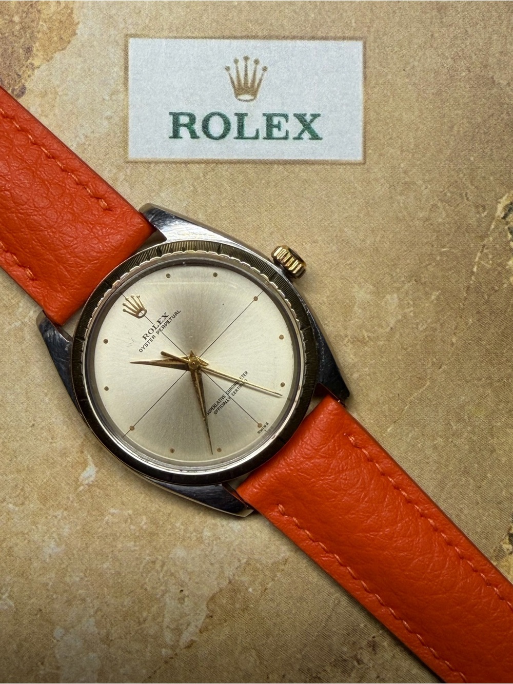 ✅ RARE Rolex with "Zephyr" dial, gold bezel/crown! Classy, Unique, & Elegant!✨👌 - Picture 5 of 11
